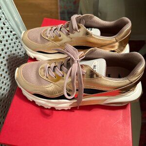 Valentino Leather Colorblock Pattern Chunky Sneakers, Metallic Rare!